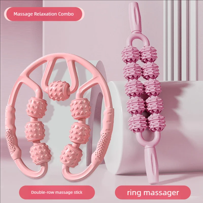 Professional Textured Foam Roller - Deep Tissue Muscle Massage Stick for Legs & Calves, Portable Fascia Release Tool with 5 Detachable Heads