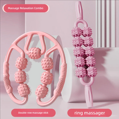Professional Textured Foam Roller - Deep Tissue Muscle Massage Stick for Legs & Calves, Portable Fascia Release Tool with 5 Detachable Heads