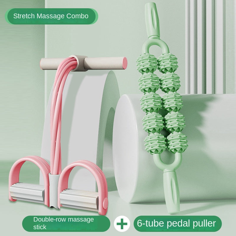 Professional Textured Foam Roller - Deep Tissue Muscle Massage Stick for Legs & Calves, Portable Fascia Release Tool with 5 Detachable Heads