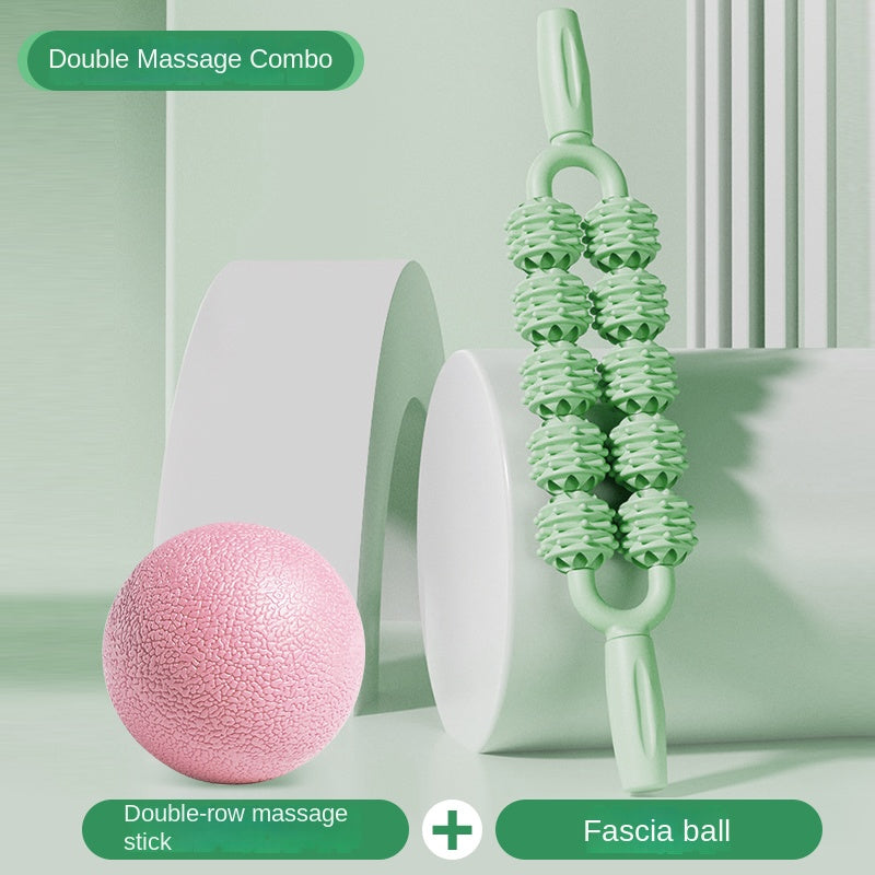 Professional Textured Foam Roller - Deep Tissue Muscle Massage Stick for Legs & Calves, Portable Fascia Release Tool with 5 Detachable Heads