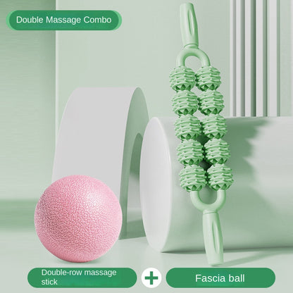 Professional Textured Foam Roller - Deep Tissue Muscle Massage Stick for Legs & Calves, Portable Fascia Release Tool with 5 Detachable Heads