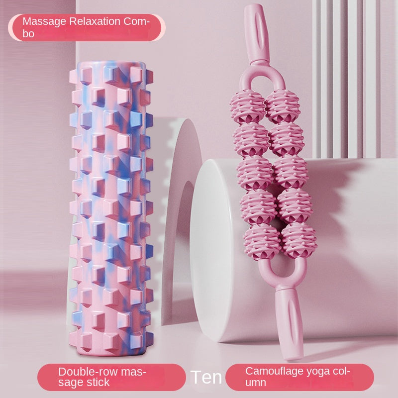 Professional Textured Foam Roller - Deep Tissue Muscle Massage Stick for Legs & Calves, Portable Fascia Release Tool with 5 Detachable Heads