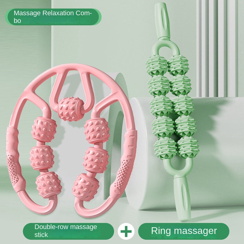 Professional Textured Foam Roller - Deep Tissue Muscle Massage Stick for Legs & Calves, Portable Fascia Release Tool with 5 Detachable Heads