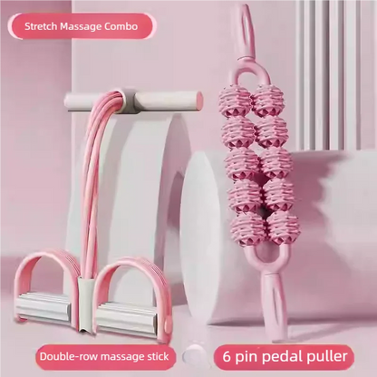 Professional Textured Foam Roller - Deep Tissue Muscle Massage Stick for Legs & Calves, Portable Fascia Release Tool with 5 Detachable Heads