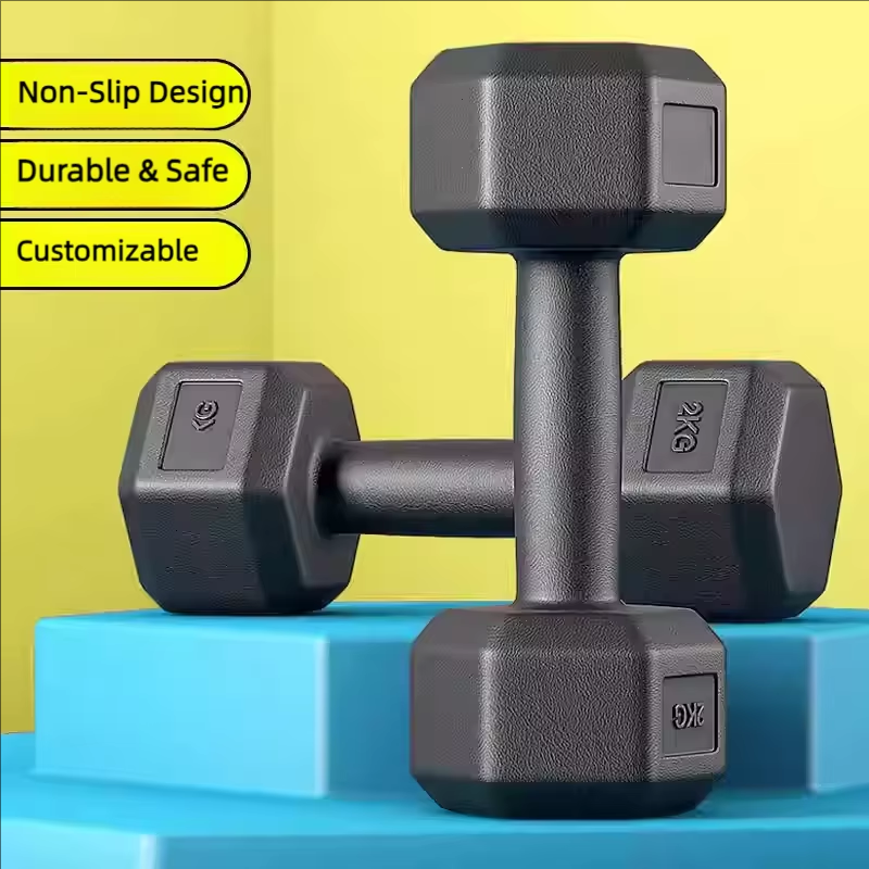 Premium Hex Rubber Coated Dumbbell Set for Men & Women