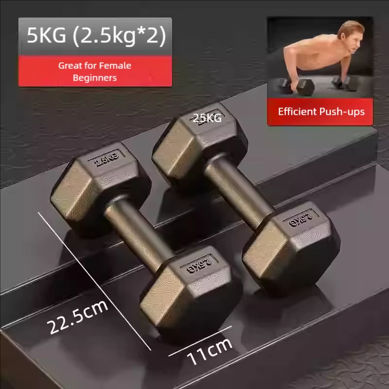 Premium Hex Rubber Coated Dumbbell Set for Men & Women