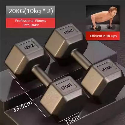 Premium Hex Rubber Coated Dumbbell Set for Men & Women