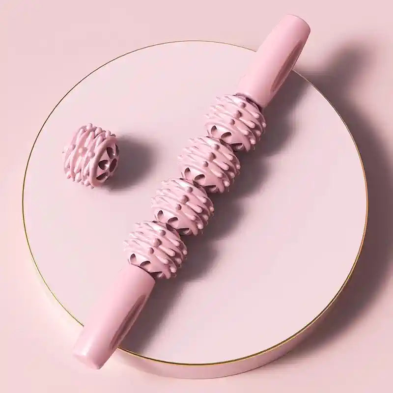 Professional Textured Foam Roller - Deep Tissue Muscle Massage Stick for Legs & Calves, Portable Fascia Release Tool with 5 Detachable Heads