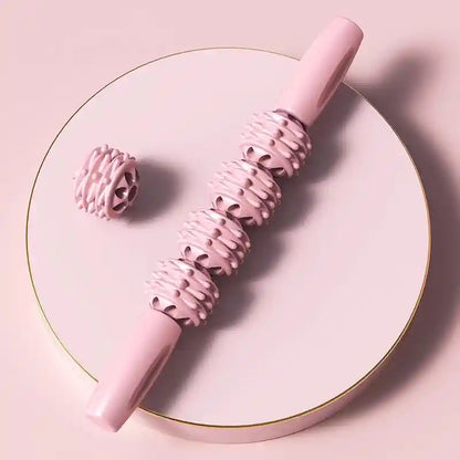Professional Textured Foam Roller - Deep Tissue Muscle Massage Stick for Legs & Calves, Portable Fascia Release Tool with 5 Detachable Heads