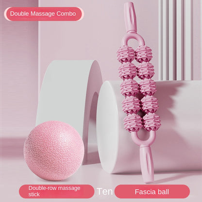 Professional Textured Foam Roller - Deep Tissue Muscle Massage Stick for Legs & Calves, Portable Fascia Release Tool with 5 Detachable Heads