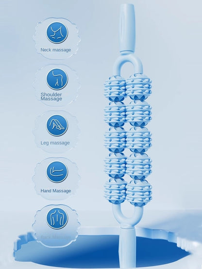 Professional Textured Foam Roller - Deep Tissue Muscle Massage Stick for Legs & Calves, Portable Fascia Release Tool with 5 Detachable Heads