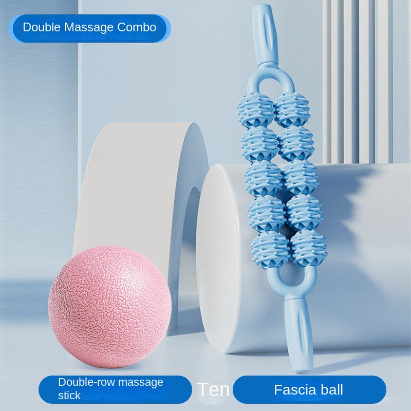 Professional Textured Foam Roller - Deep Tissue Muscle Massage Stick for Legs & Calves, Portable Fascia Release Tool with 5 Detachable Heads