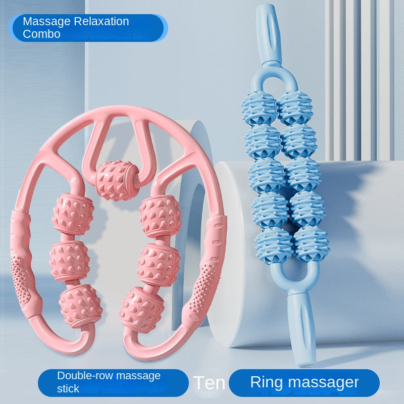 Professional Textured Foam Roller - Deep Tissue Muscle Massage Stick for Legs & Calves, Portable Fascia Release Tool with 5 Detachable Heads