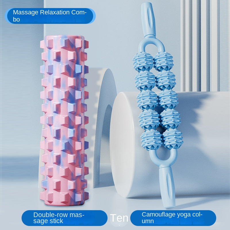 Professional Textured Foam Roller - Deep Tissue Muscle Massage Stick for Legs & Calves, Portable Fascia Release Tool with 5 Detachable Heads